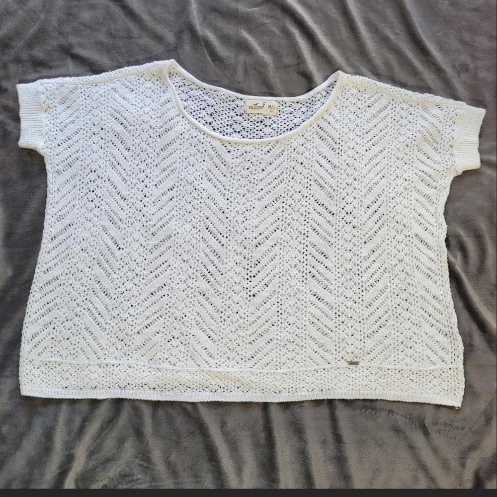 White Chevron Knit Top